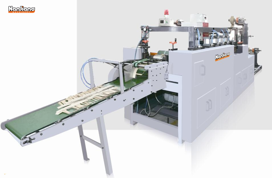 Máquina para fabricar mangos de papel de banda plana en ángulo recto WFD100-2
